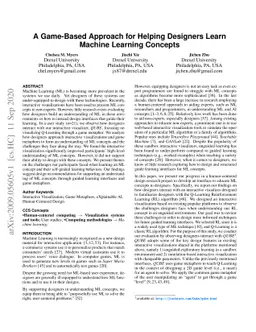 A Game-Based Approach for Helping Designers Learn Machine Learning
  Concepts