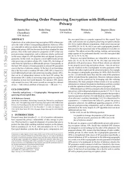 Strengthening Order Preserving Encryption with Differential Privacy