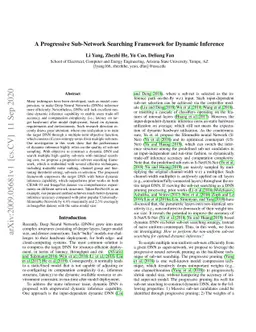 A Progressive Sub-Network Searching Framework for Dynamic Inference