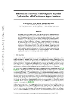 Information-Theoretic Multi-Objective Bayesian Optimization with
  Continuous Approximations