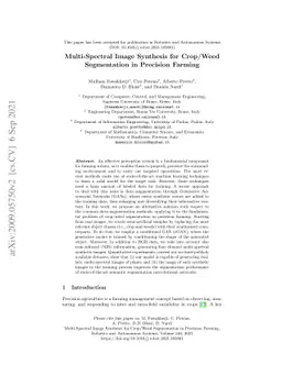 Multi-Spectral Image Synthesis for Crop/Weed Segmentation in Precision
  Farming