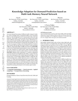 Knowledge Adaption for Demand Prediction based on Multi-task Memory
  Neural Network
