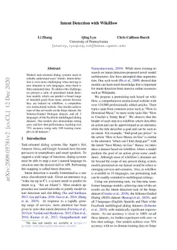 Intent Detection with WikiHow