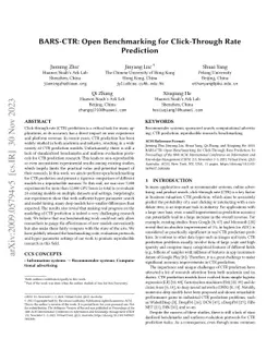 BARS-CTR: Open Benchmarking for Click-Through Rate Prediction