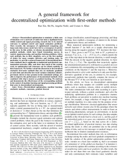 A general framework for decentralized optimization with first-order
  methods