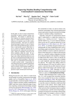 Improving Machine Reading Comprehension with Contextualized Commonsense
  Knowledge