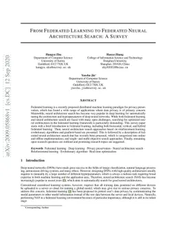 From Federated Learning to Federated Neural Architecture Search: A
  Survey