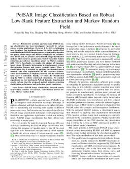 PolSAR Image Classification Based on Robust Low-Rank Feature Extraction
  and Markov Random Field