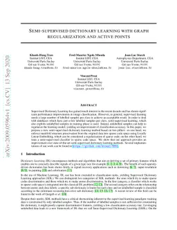 Semi-supervised dictionary learning with graph regularization and active
  points
