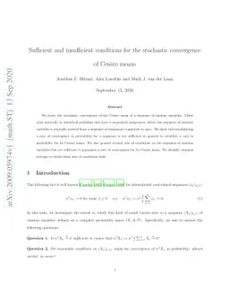 Sufficient and insufficient conditions for the stochastic convergence of
  Cesàro means