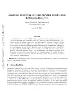 Bayesian modelling of time-varying conditional heteroscedasticity