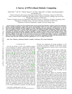 A Survey of FPGA-Based Robotic Computing