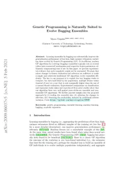 Genetic Programming is Naturally Suited to Evolve Bagging Ensembles