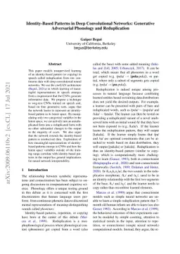 Identity-Based Patterns in Deep Convolutional Networks: Generative
  Adversarial Phonology and Reduplication