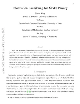 Information Laundering for Model Privacy