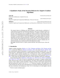 A Qualitative Study of the Dynamic Behavior for Adaptive Gradient
  Algorithms