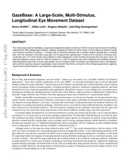 GazeBase: A Large-Scale, Multi-Stimulus, Longitudinal Eye Movement
  Dataset