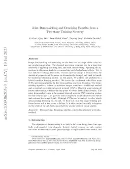 Joint Demosaicking and Denoising Benefits from a Two-stage Training
  Strategy