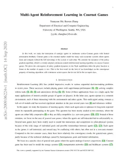 Multi-Agent Reinforcement Learning in Cournot Games