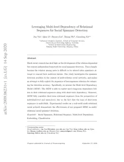 Leveraging Multi-level Dependency of Relational Sequences for Social
  Spammer Detection