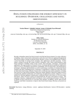 Data fusion strategies for energy efficiency in buildings: Overview,
  challenges and novel orientations