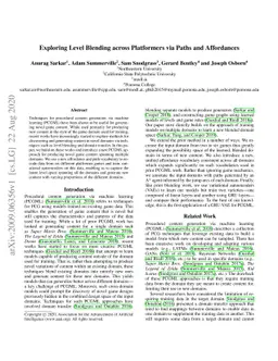 Exploring Level Blending across Platformers via Paths and Affordances