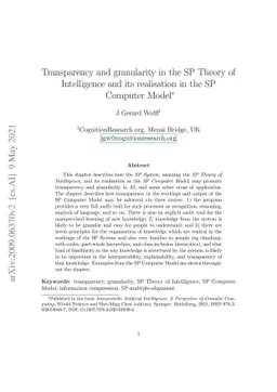 Transparency and granularity in the SP Theory of Intelligence and its
  realisation in the SP Computer Model
