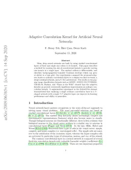 Adaptive Convolution Kernel for Artificial Neural Networks