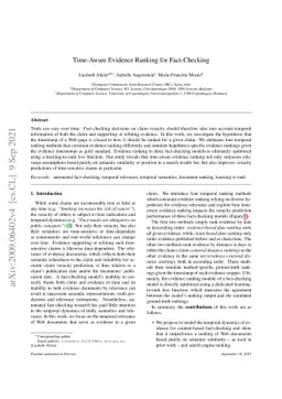 Time-Aware Evidence Ranking for Fact-Checking