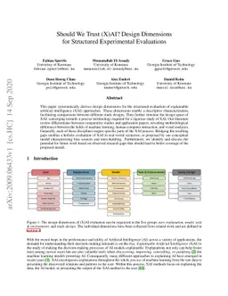 Should We Trust (X)AI? Design Dimensions for Structured Experimental
  Evaluations