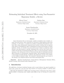 Estimating Individual Treatment Effects using Non-Parametric Regression
  Models: a Review