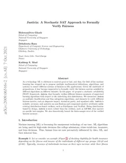 Justicia: A Stochastic SAT Approach to Formally Verify Fairness