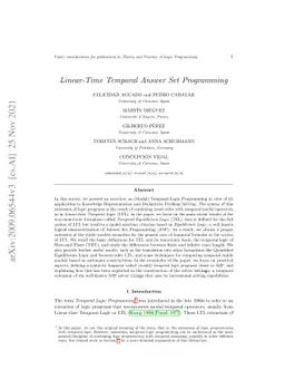 Temporal Answer Set Programming