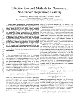 Effective Proximal Methods for Non-convex Non-smooth Regularized
  Learning