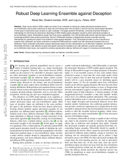 Robust Deep Learning Ensemble against Deception
