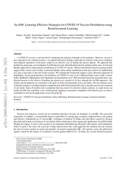 VacSIM: Learning Effective Strategies for COVID-19 Vaccine Distribution
  using Reinforcement Learning