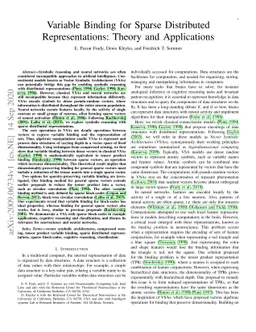 Variable Binding for Sparse Distributed Representations: Theory and
  Applications