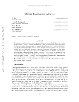 Efficient Transformers: A Survey