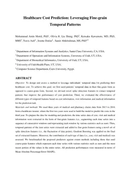Healthcare Cost Prediction: Leveraging Fine-grain Temporal Patterns