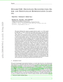 DynamicVAE: Decoupling Reconstruction Error and Disentangled
  Representation Learning