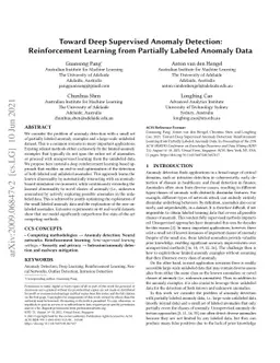 Toward Deep Supervised Anomaly Detection: Reinforcement Learning from
  Partially Labeled Anomaly Data