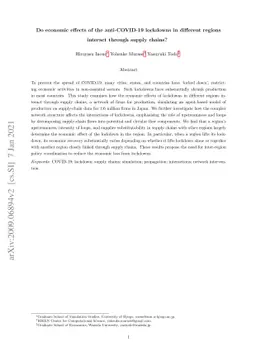 Do economic effects of the anti-COVID-19 lockdowns in different regions
  interact through supply chains?