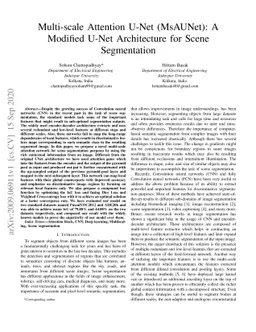 Multi-scale Attention U-Net (MsAUNet): A Modified U-Net Architecture for
  Scene Segmentation