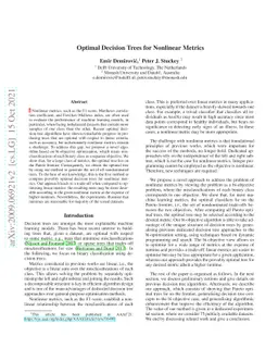 Optimal Decision Trees for Nonlinear Metrics