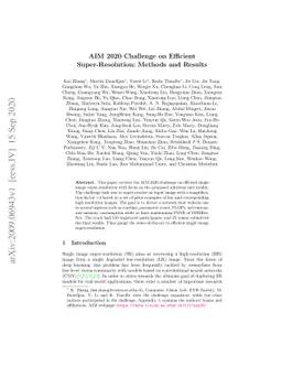 AIM 2020 Challenge on Efficient Super-Resolution: Methods and Results