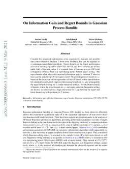 On Information Gain and Regret Bounds in Gaussian Process Bandits