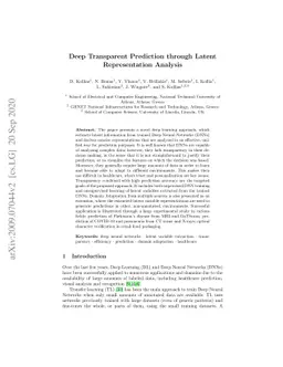 Deep Transparent Prediction through Latent Representation Analysis