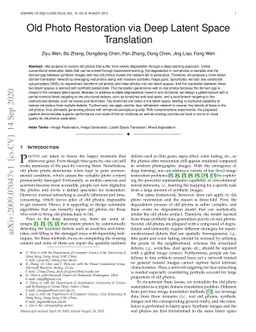 Old Photo Restoration via Deep Latent Space Translation