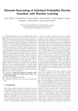 Demand Forecasting of Individual Probability Density Functions with
  Machine Learning