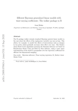 Efficient Bayesian generalized linear models with time-varying
  coefficients: The walker package in R